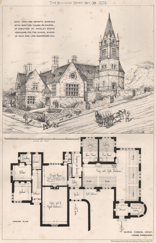 School, Pateley Bridge, Yorkshire. School Board of High & Low Bishopside 1873
